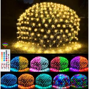 OYCBUZO 204 LED Net Lights, 9.8ft x 6.6ft 35 Colors Changing Christmas Mesh String Lights, Connectable Fairy Light Waterproof Outdoor Christmas Decorations for Tree Bushes Holiday Party Garden