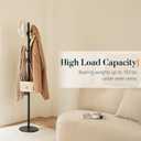 Yoobure Coat Rack Freestanding with Natural Marble Base - Coat Tree with 8 Hooks Heavy Duty Coat Hanger Stand, Metal Coat Rack Stand for Jacket, Hat, Clothes & Bag, Hall Tree Hat Rack for Entryway
