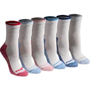 Dickies Women's Dri-Tech Advanced Moisture Wicking Mid-Crew Socks, (6, 12 Pairs), Oatmeal Assorted (6 Pairs), Medium