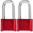 Combination Lock, 4-Digit Heavy Duty Combo Lock, Combination Padlock Outdoor Waterproof Gate Locks for Outdoor Fence, Locker, Sheds, Gym, Gate Hasps (Long Shackle) (2pcs-Red)