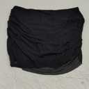 SherryDC Women's Ruched Mesh Bikini Swimsuit Bottoms High Waisted Sheer Short Swim Skirt (X-Large, 874-black)