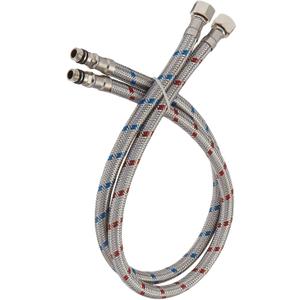 32-Inch Long Bathroom Kitchen Faucet Connector Braided Stainless Steel Supply Hose 3/8-Inch Female Compression Thread x M10 Male Connector, x 2 Pcs (1 Pair)