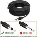 DC Power Extension Cable 33ft, 2.1mm x 5.5mm Plug Compatible with 12V DC Adapter Cord for CCTV Security Camera, IP Camera, Standalone DVR (33ft Black)