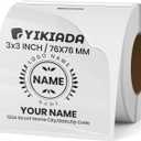 Clear Thermal Labels Vinyl 3  3 Inch Self-Adhesive Rectangle Stickers Roll Waterproof Printer Direct Decals Package Seal for QR Code Envelope Office Retail Home 200 PCS