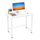COTUBLR Small Desk, 24 Inch Small Computer Desk for Spaces, Compact Tiny Mini Simple Desk Table for Bedroom Home Office Writing Work Study Kids Student Teacher, Bonus Mousepad, White
