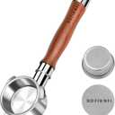 54mm Bottomless Portafilter 3 Ears, Bottomless Naked Portafilter Compatible with Breville/Sage Barista Express BES870/876/878/880/881/450/500/810/840, with Puck Screen and 18g Filter Basket - Rosewood