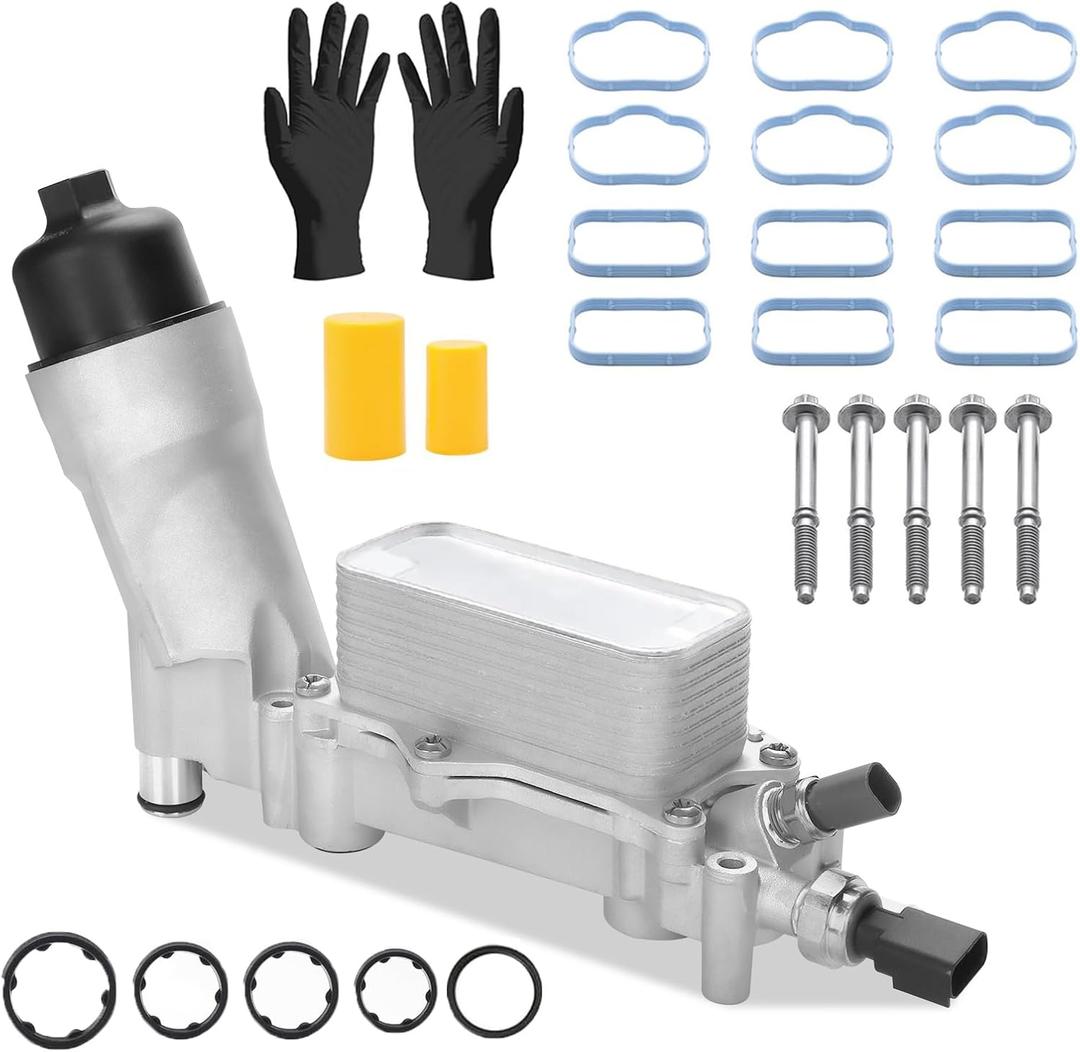 926-959 Upgraded Aluminum Engine Oil Filter Housing Kit For 2011-2016 Jeep Grand Cherokee Chrysler 200 300 Dodge Charger Challenger, ProMaster 3.6L, Replace# 68105583AF, 68105583AG