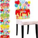 4 Pcs Birthday Cake Chair Covers for Classroom Happy Birthday Seat Cover for Back to School Party Supplies 100th Day of School Party Decorations for Classroom Office Home