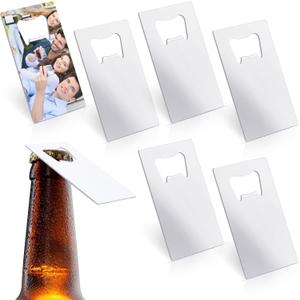 6 Pcs Sublimation Bottle Opener Blanks Credit Card Bottle Metal Stainless Steel Wallet Beer Opener for Christmas Wedding Party Gifts Bar Kitchen Restaurant, White 2.09 x 3.35 Inch