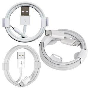 3-in-1 Universal Charging Cable Set | 3.3ft (1 Meter) Fast Charging & Data Sync Cord | Triple Connector Design for All Mobile Devices | Durable Portable White Cables (3-Pack)