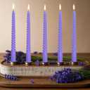 2 x 6 Pack 10 Inch Mauve Purple Spiral Taper Candles for Celebrations and Religious Ceremonies, Unscented Dripless Twisted Candlesticks for Dinner Decorative Accents Relaxation and Meditation