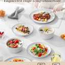 MALACASA 24-Piece Dinnerware Set for 8, White Black-Rim Porcelain Dishes