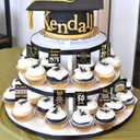 2 x Ercadio 36PCS Happy 50th Birthday Cupcake Toppers Glitter Fifty Vintage 1975 Cake Picks Cheers to 50 Fabulous Older Wiser Hotter Cake Decor for 50th Birthday Wedding Anniversary Party Supplies