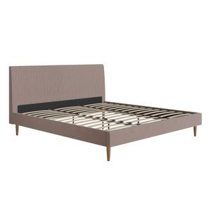 Mr. Kate Daphne Upholstered King Bed Frame with Headboard, Modern Platform Velvet King Bed Frame, Blush Velvet