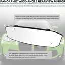 NTNEV 12''x3.5'' Large Rear View Mirror, Anti Glare Panoramic Wide Angle Rearview Mirror, Universal Interior Clip On Rear View Mirror for Car SUV Trucks