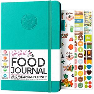 GoGirl Food Journal & Wellness Planner –– Diet & Fitness Diary – Nutrition Journal with Meal, Exercise & Weigh Loss Tracker, A5 (Turquoise)