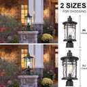 Darkaway 2 Pack Large Outdoor Post Lights Lamp Posts Outdoor Lighting, 17inch Aluminum Post Lights Outdoor Light Fixtures with Water Ripple Glass for Patio Yard Garden
