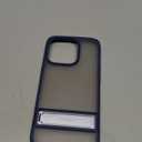 TORRAS MarsClimber Compatible for iPhone 14 Pro Case, [8FT Military Grade Drop Tested] [3 Stand Ways Metal Kickstand] Translucent Matte Case Compatible for iPhone 14 Pro Case, Navy Blue