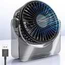 USB Desk Fan, 6Inch Portable Table Fan, 3 Speeds Quiet Powerful Cooling,Personal Mini Small Fan with Adjustable Tilt for Desk Bedroom Home Office Car Table Travel, No Battery, Black