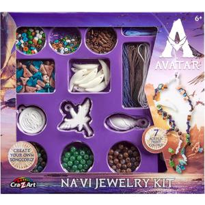 Cra-Z-Art Avatar Navi Jewelry Making Kit, Make Your Own Bracelets, Necklaces & Songcord, Beads, Charms, Threads & Paints, Creative Craft Kit for Kids Ages 6+