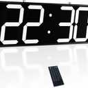 CHKOSDA Digital Wall Clock with Double Sided Display, Large Digital Clock with Timer,Alarm,Temperature and Date,Two Faced Hanging Digital Clock Large Display for Multiple Public Places(White)
