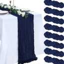 8 Pack Navy Blue Cheesecloth Table Runner 10ft Boho Gauze Fabric 120 Inch Cheese Cloth Table Runner Rustic Sheer for Holiday Baby Shower Party Décor Home Wedding Decoration