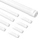 Fluorescent Light Bulbs 48 Inch, T8 LED Bulbs 4 Foot Type A+B, 24W 3200LM 3000K Warm White, F32T8 or F40T12 LED 4FT Replacement, Plug and Play or Ballast Bypass, Double or Single End Powered, 8-Pack