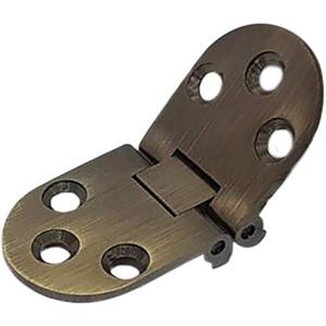 QCAA Solid Brass Table Folding Flip Top Hinge, 2-3/ 4" x 1-3/ 16", Antique Brass, 2 Pack