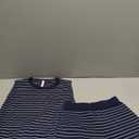Glamaker Women's 2 Piece Short Sets Summer Lounge Sets Sweater Knit Beach Vacation Matching Sets Travel Outfits (S, Striped Navy Blue)