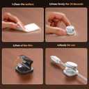 2 x Magnetic Cable Clips 8 Pack  Strong Cord Organizer with 10 Adhesive Pads, No-Residue Wire Organizer, Desk Cable Management, Cord Holder for Charging Cords, USB Cables, HDMI & Power Wires  Black (Small)