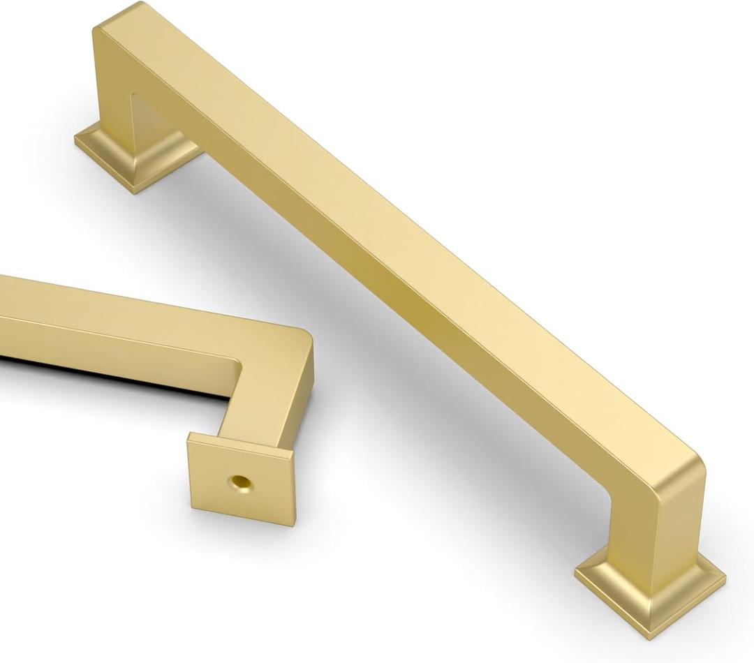 Asidrama 10 Pack 5 Inch(128mm) Gold Kitchen Cabinet Handles, Cabinet Pulls Kitchen Cabinet Hardware Cupboard Handles Drawer Pulls