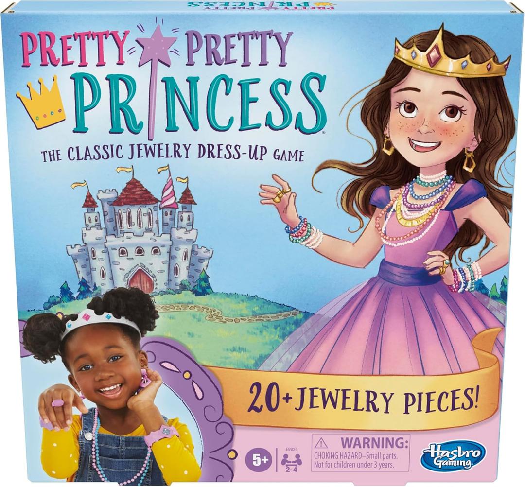 Pretty Pretty Princess Board Game, Classic Jewelry Dress-Up Games for Kids, Family Games for 2-4 Players, Kids Board Games, Ages 5 and Up