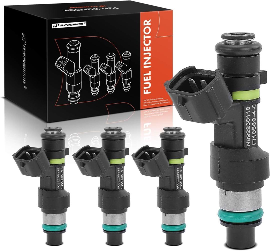 A-Premium Fuel Injectors Compatible with Nissan Sentra 2007-2012, Versa 2007-2012, NV200 2013-2017, Cube 2009-2014, 1.8L 2.0L 4-PC Set