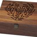 Walnut Wooden Memory Keepsake Box with Hinged Lid and Latch for Precious Items, Decorative Keepsake Box for Memories,Commemorative Gift