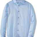 Calvin Klein Kids Sateen Shirt (Big Kids) (14, Light Blue)