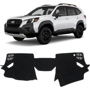 KUST Car Dash Cover for Subaru Forester 2019 2020 2021 2022 2023 2024 Left Hand Driving Dashboard Cover Polyester Dash Mat Non-Slip Interior Accessories for Forester Sunshade No Glare Black