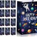 Pajean 28 Pcs Outer Space Birthday Party Favors Space Gift Bags Bulk Solar System Treat Goodie Bags for Candy Snack Popcorn Galaxy Planet Astronaut Theme Happy Birthday Party Supplies Decorations