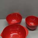 Mixing Bowls Set, 3 Piece Melamine Nesting Bowls with Pour Spout, Non-Slip Base, Great for Prepping, Baking, Mixing Cooking, BPA free and Dishwasher Safe, Red