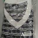 CFLONGE Vests for Women 2025 Trendy Sleeveless Striped Sweater Vest Crochet Knit Cropped Work Tank Top Outfits Y2K Clothes (XL, Black White)