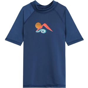 Kanu Surf Girls' Karlie Rash Guard UPF 50+ Sun Protection Short Sleeve Swim Shirt (14-16, Peggy Navy)