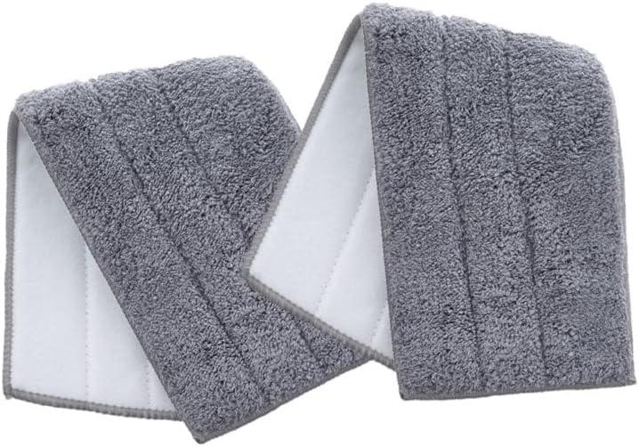 Superio Microfiber Mop Pads, Refill Miracle Mop, Dust Mop Replacement Head 16 Inch Damp Mop Refill for Flat Mop Set, with Velcro-Grey, 2 Pack