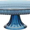Fortessa Jupiter Beaded Hobnail Glass, 13 Inch Cake Stand, Cornflower Blue