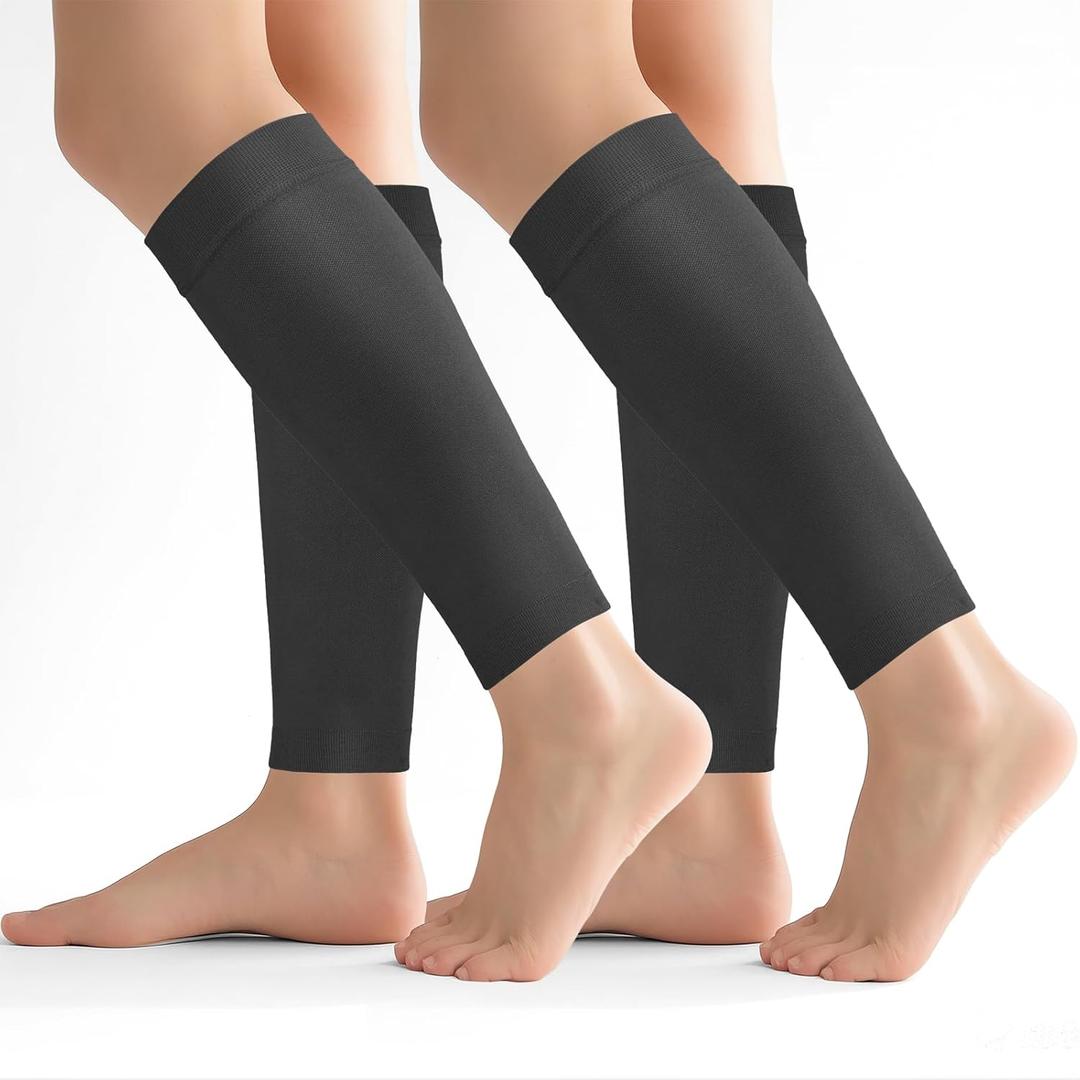 2 Pairs Calf Compression Sleeves Men&Women 20-30mmHg Medical Shin Splint for Leg Surpport Relief Pain Varicose Veins (3X-Large)