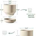 LE TAUCI Large 14 Inch Plant Pot with Saucer | Ceramic Outdoor & Indoor Big Planter Pot | Drainage Hole, Mesh Pad | Unglazed Porous | Modern Minimalist for Home and Patio Speckled Oat