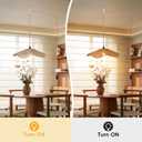 19.6" Boho Plug in Hanging Lamps, 16.4FT Dimmable Hemp Rope Pendant Light Cord Kit, Hand Woven Coastal Plug in Cord Hanging Lighting Fixture for Bedroom Living Room Kitchen Dining Room (Bulb Included)