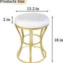 Vanity Chair, Small Velvet Vanity Stool & Ottoman Bench for Bathroom, Dorm