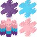 Kisston 360 Pcs Snowflake Cutouts Paper 3.9 Inch Winter Snowflake Shape Die Cuts Paper for DIY Projects Craft Classroom Bulletin Board Decor (Pink,Purple,Blue,Classic Style)