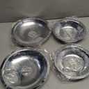 Electric Stove Burner Drip Pan Set - 4 Pack Chrome Drip Bowls (2 x 6" & 2 x 8") Thick Chrome Steel, Rust-Resistant & Easy to Clean