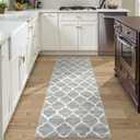 Lahome Moroccan Washable Runner Rug, 2x6 Kitchen Runners Non Slip Grey Runners for Hallways, Throw Rugs and Mats for Laundry Room, Carpet Runner Rugs for Hallway Entryway Bathroom Area Rugs Meline