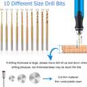 3-Speed Cordless Mini Drill Pen With 10 Small Drill Bits,Rechargeable Electric Hand Drill Pin Vise,Resin Drill Set For Jewelry Making, Resin, Plastic, Wood, Keychains DIY (BLUE)